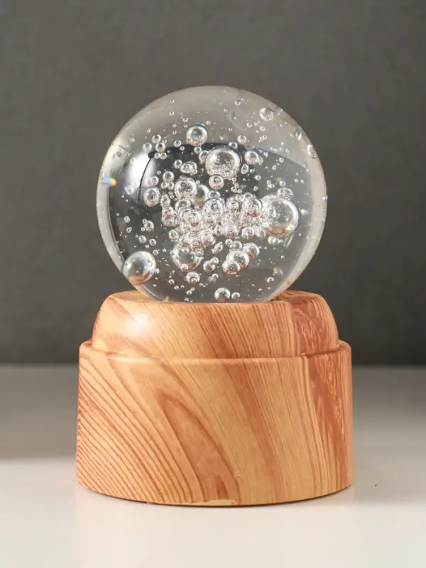 Сувенир стекло свет "Шар. Пузыри" 6хLED шар d=6 см, крутится, USB 7х7х10 см