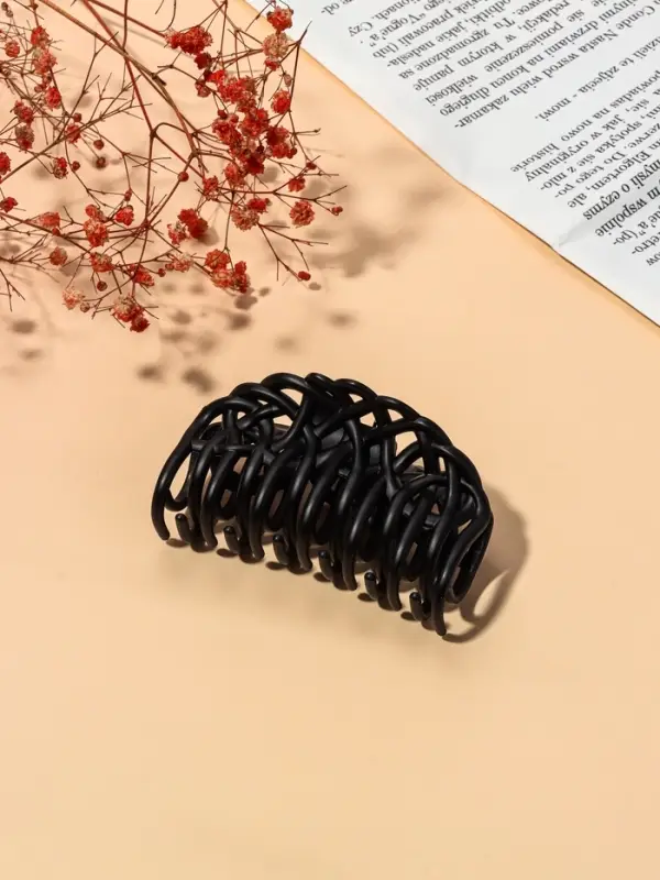 Крабик для волос &laquo;Чёрный бархат&raquo;, листочки, 8.5 см, матовый, глянцевый, МИКС