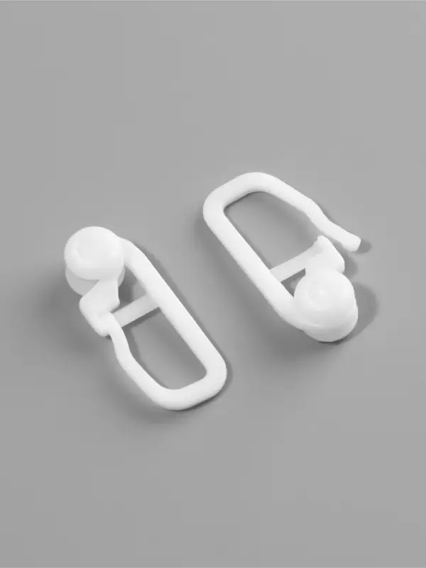 Крючок для штор, ролик с замком, 2.7&times;1.1 см, 20 шт., белый