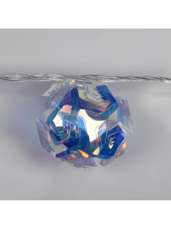 Гирлянда &laquo;Нить&raquo; 4.5 м с насадками &laquo;Цветочные шары&raquo;, IP20, прозрачная нить, 15 LED, свечение белое, 220 В