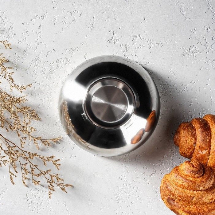 Миска из нержавеющей стали с двойными стенками «Трефор», 600 мл, d=16 см Миска из нержавеющей стали с двойными стенками «Трефор», 600 мл, d=16 см