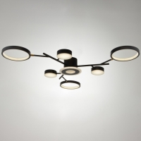 Люстра с ПДУ 2300/7BK LED 150Вт 3000-6000К черный 75х75х9 см BayerLux