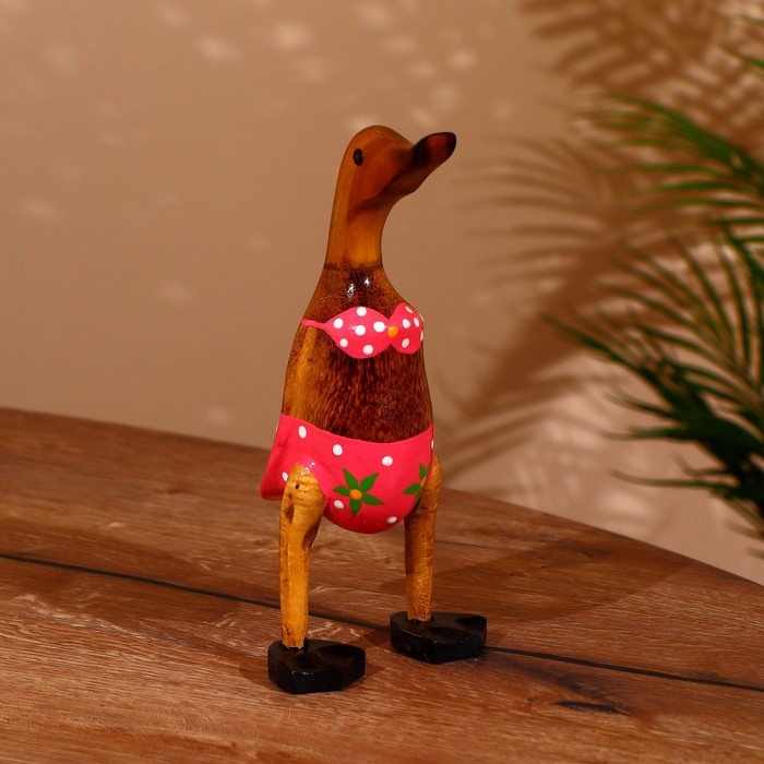 Сувенир "Утка в купальнике " дерево 25 см