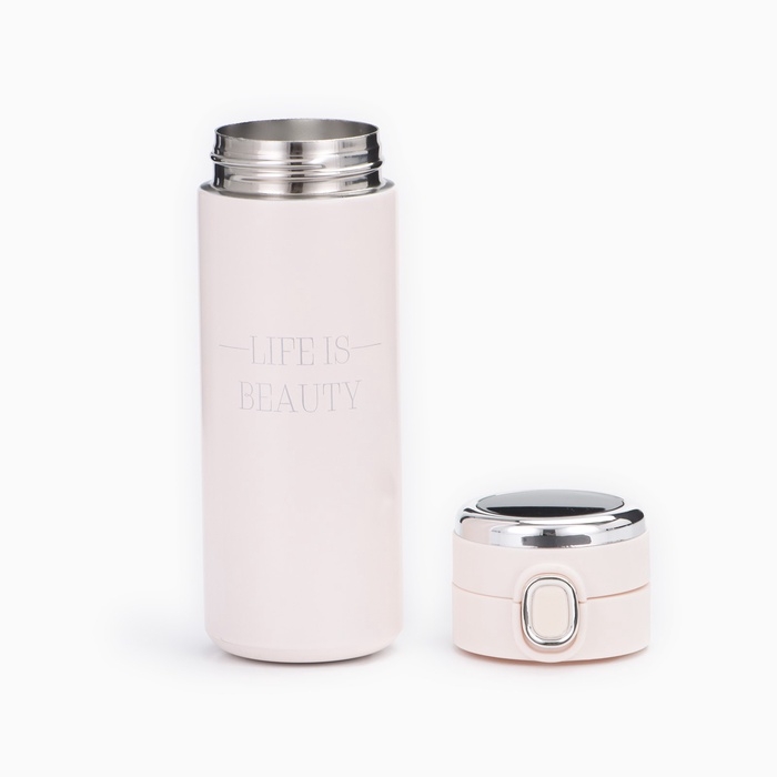 Термокружка, 420 мл, Simple Life is beauty, сохраняет тепло 8 ч, термометр Термокружка, 420 мл, Simple Life is beauty, сохраняет тепло 8 ч, термометр