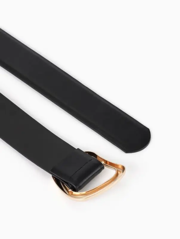 Ремень женский, затяжка, без винта, 4&times;110 см, пряжка золотистая, чёрный