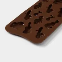 Форма для шоколада Доляна &laquo;Музыкальные инструменты&raquo;, силикон, 21.5&times;10.5 см, 14 ячеек, коричневая