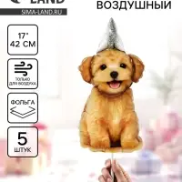 Воздушный шар фольгированный 17" &laquo;Пёсик в колпачке&raquo;, набор 5 шт.