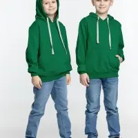 Толстовка с капюшоном детская Kirenga Kids, зеленая, 12 лет
