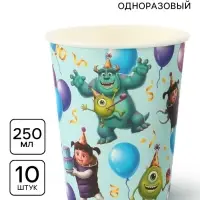 Стакан одноразовый бумажный 250 мл, Корпорация монстров