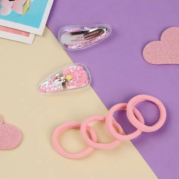 Набор для волос Набор для волос "Ариэль" (4 резинки 4 см, 2 невидимки 5 см) классика фруктики, розовый