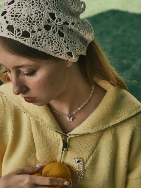 Чокер &laquo;Бабочка&raquo;, хрусталь, белый в серебре, 36 см + 5 см доп, цепочка