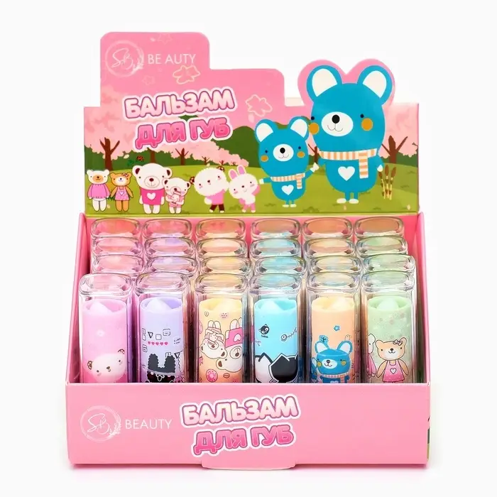 Бальзам для губ «Зверятки», микс цветов и ароматов Бальзам для губ «Зверятки», микс цветов и ароматов