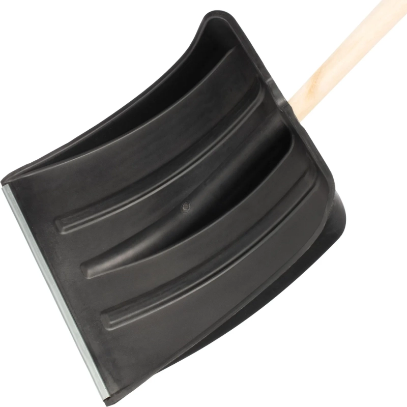 Лопата для уборки снега пластик/ковш 380x385x1420мм деревян/черенок_6157453