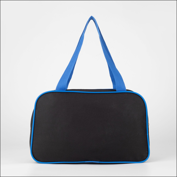 Сумка для обуви на молнии, TEXTURA, наружный карман, цвет синий/чёрный Сумка для обуви на молнии, TEXTURA, наружный карман, цвет синий/чёрный