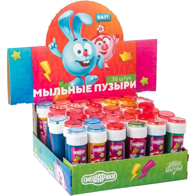 Мыльные пузыри Смешарики Яркие 60мл/1504-0679