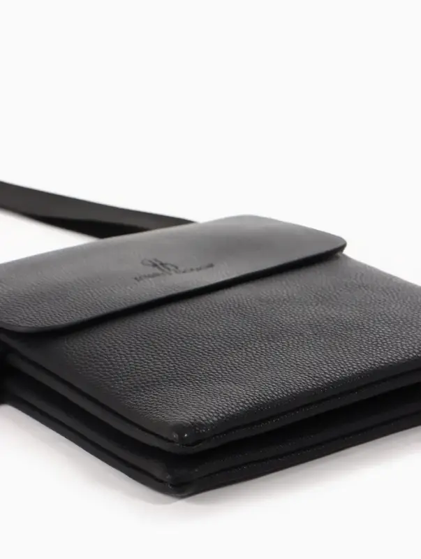 Сумка планшет муж, 19*2*23, 2 отд на молнии,  н/карм, длин рег ремень, черный