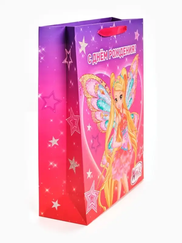 Пакет подарочный детский Winx, L 31&times;40&times;11.5 см