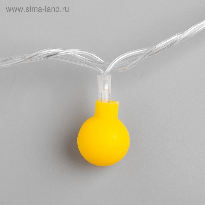 Гирлянда «Нить» 5 м с насадками «Шарики жёлтые», IP20, прозрачная нить, 30 LED, свечение жёлтое, 8 режимов, 220 В Гирлянда «Нить» 5 м с насадками «Шарики жёлтые», IP20, прозрачная нить, 30 LED, свечение жёлтое, 8 режимов, 220 В