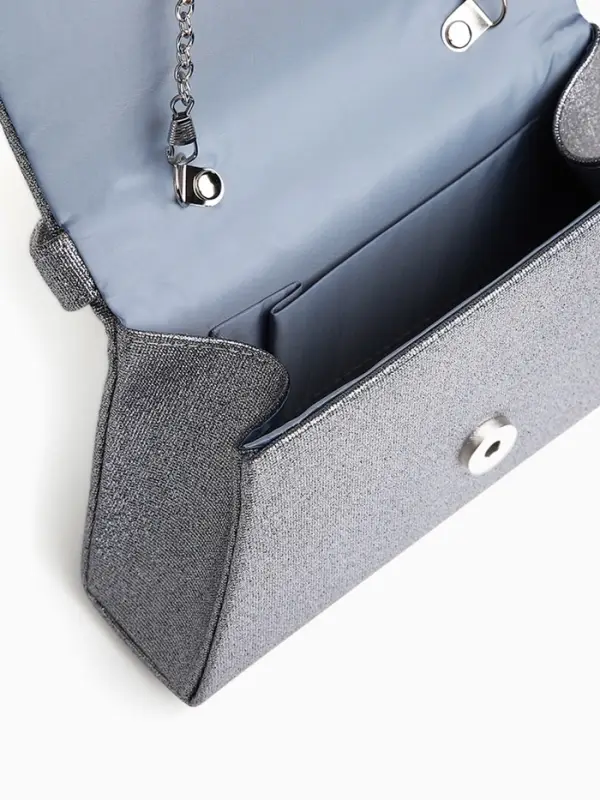 Сумка-клатч женская вечерняя на магните, серая