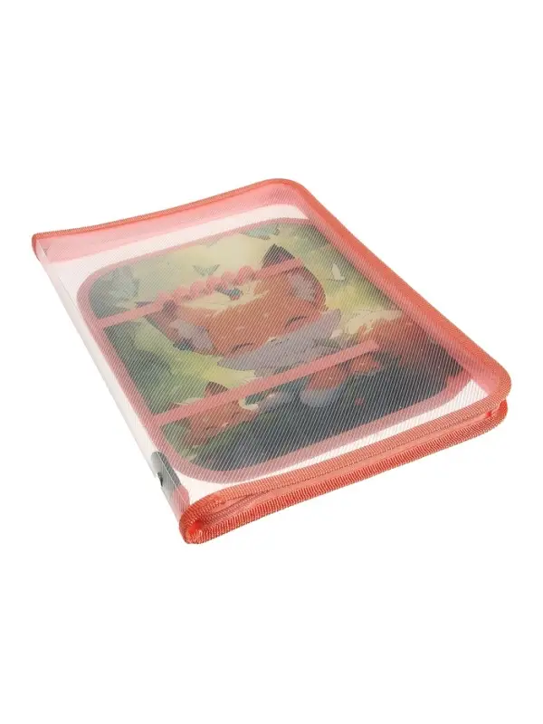 Папка для труда А4 &laquo;Лисята в лесу&raquo;, молния вокруг/откидная планка