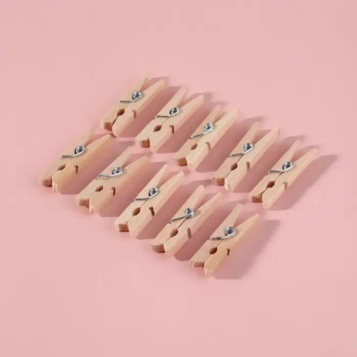 Прищепки для шитья, 3×0.5×0.3 см, 10 шт., бежевые Прищепки для шитья, 3×0.5×0.3 см, 10 шт., бежевые