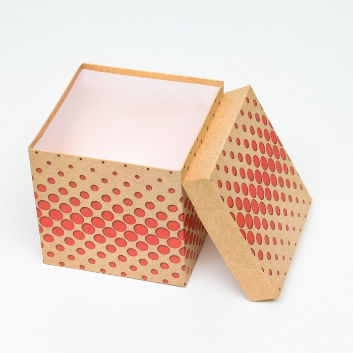 Коробка Самосборная Коробка Самосборная "Горошек" крафт 15х15х15 см
