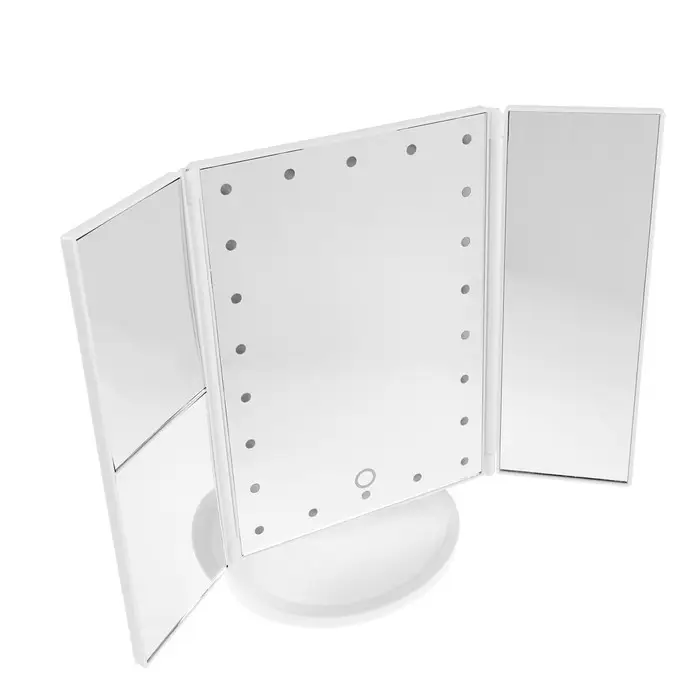 Зеркало Luazon KZ-07, подсветка, 30&times;18&times;7 см, 22 диода, 4хААА, (не в комплекте), белое