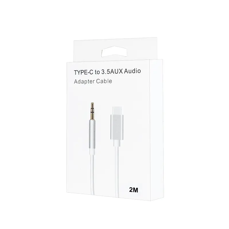 Кабель AUX TYPE-C - 3.5mm. TPE белый  2M