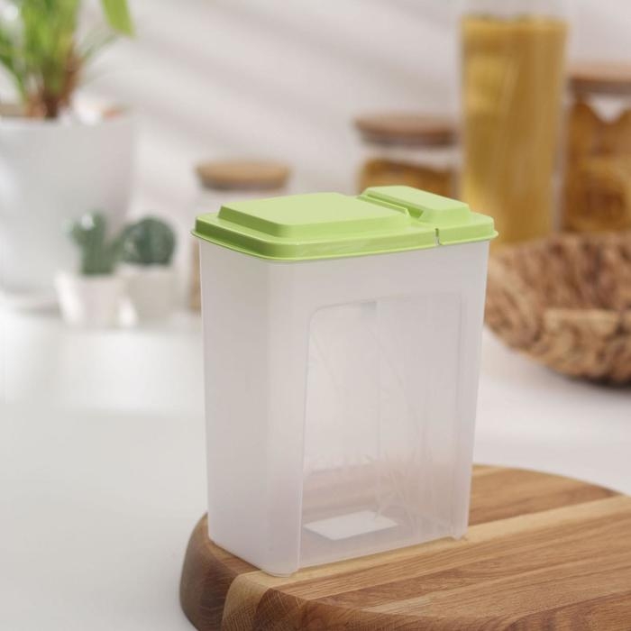 Ёмкость для сыпучих продуктов, 1,75 л, прозрачный, крышка МИКС