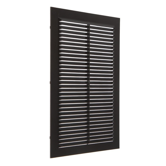 Решетка вентиляционная "КосмоВент" Люкс Л200КР, 200х300мм, с сеткой, неразъемная, коричневая