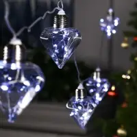 Гирлянда &laquo;Нить&raquo; 3 м с насадками &laquo;Лампочки кристалл&raquo;, IP20, прозрачная нить, 80 LED, свечение белое, 8 режимов, 220 В