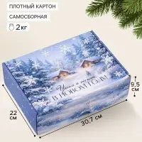 Коробка подарочная, самосборная &laquo;Зимний город&raquo;,30.7&times;22&times;9.5 см