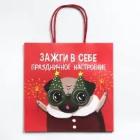 Пакет подарочный новогодний «Зажги в себе», 22 х 22 х 11 см Пакет подарочный новогодний «Зажги в себе», 22 х 22 х 11 см