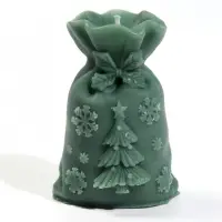 Свеча новогодняя &laquo;Мешочек с подарками&raquo;, 5.5&times;4.5&times;7 см, 7 ч, зелёный