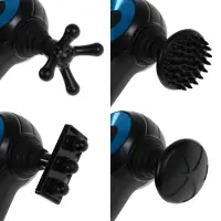 Массажёр для тела LEM-11, перкуссионный, 9 насадок, 9 режимов, чёрный