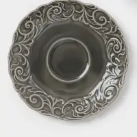 Чайная пара WY Floral Laceware, 2 предмета: чашка 300 мл, блюдце d=15 см, фарфор, белая, серая