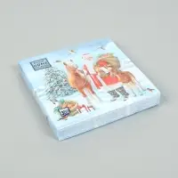 Салфетки бумажные трёхслойные «Дед мороз с друзьями», 33х33, 20шт