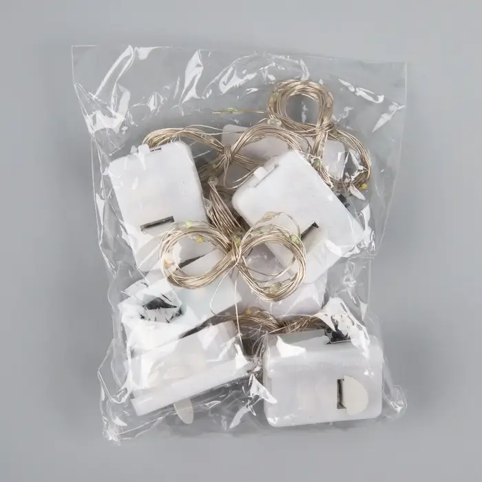 Набор гирлянд &laquo;Нить&raquo; 1 м, роса, 5 шт., IP20, серебристая нить, 10 LED, 3 режима, от батареек AG13&times;3, свечение мульти