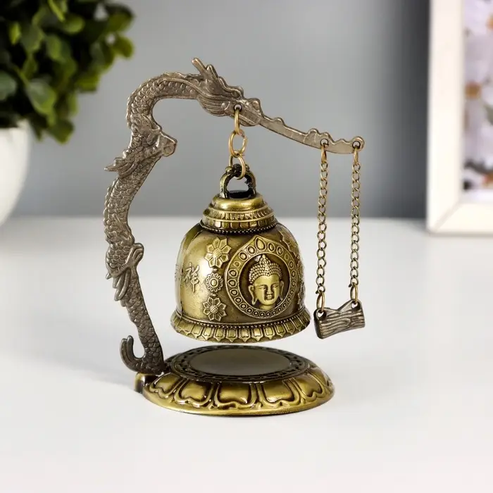 Колокол - гонг металл настольный &laquo;Будда&raquo;, d=4.8 см, 11.2&times;9.5&times;9.5 см