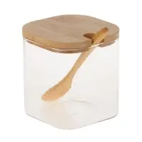 VETTA ЭКО Вуд Набор банок для хранения с ложкой, 9х8х8см, стекло, бамбук