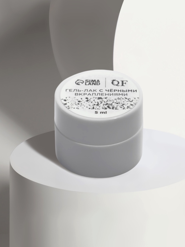 Гель с вкраплениями 5мл прозрач/чёрн бан накл QF