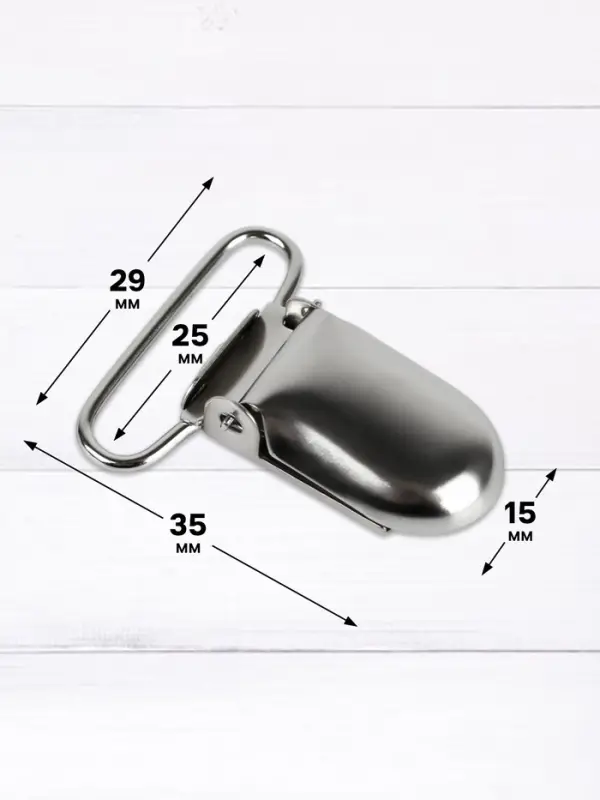 Клипсы для подтяжек, 2.5&times;1.5 см, 10 шт., цвет серебряный