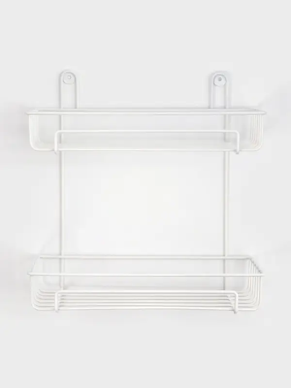 Полка для ванной прямоугольная, 2-х ярусная, 29*12,5*30 см, цвет белый Полка для ванной прямоугольная, 2-х ярусная, 29*12,5*30 см, цвет белый