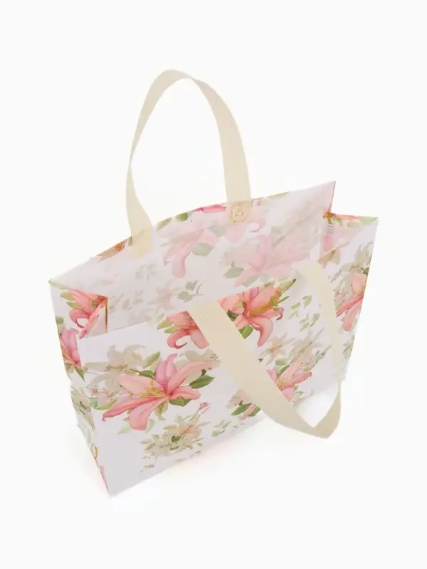 Сумка для покупок Цветы, 32*10*26. отд без молнии,  белый