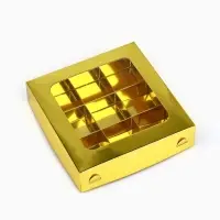 Коробка для конфет &laquo;Золотистая&raquo;, 14.5&times;14.5&times;3.5 см