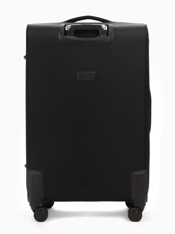 Чемодан на колёсах TEXTURA, кодовый замок, текстильный, с увеличением, 47&times;30&times;78 см, 28", чёрный