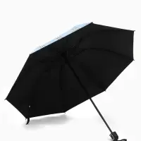 Зонт мех R47/55 8сп 4сл эпонж В/У УФ КЛЕТКА прямая ручка с/рез голубой пакет