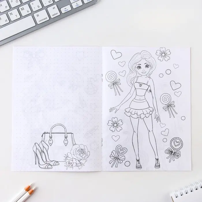 Блокнот раскраска А5, 8 страниц «Модница» Блокнот раскраска А5, 8 страниц «Модница»