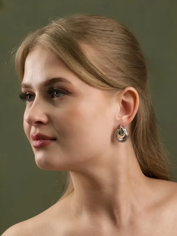 Серьги металл &laquo;Фьюче&raquo;, круги плетения, цвет серебро