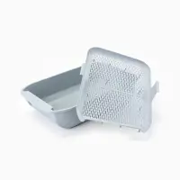 Туалет для кошек &laquo;Марсель&raquo;, 50&times;34.5&times;12 с, глубокий, с сеткой, полипропилен, светло-серый